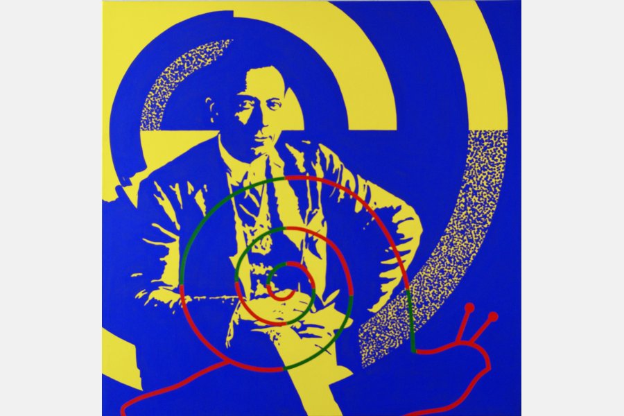 Simultaneiste & gasteropode – Acrylique sur toile – 100 x 100 cm – 2009
