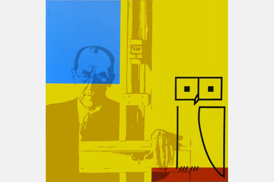 Un Chouette angle droit – Acrylique sur toile – 100 x 100 cm – 2008